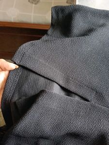 Black Sheer Sleeve Midi Dress
