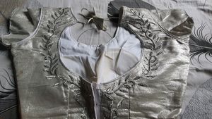Silver Heavy Embroidered Blouse