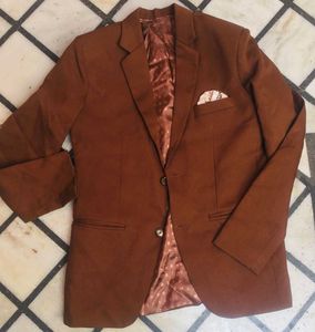 Vintage Brown Suit with Floral Vest Pant Coat