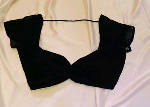 Non Padded Georgette Sheer Mesh Front Hook Blouse