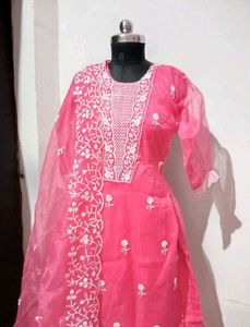 Pink Embroidered Kurta Set