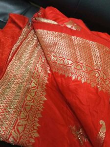 Red &amp; Gold Saree
