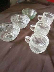 Glass Cups &amp; Bowls Set