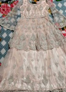 Peach Peplum Lehenga