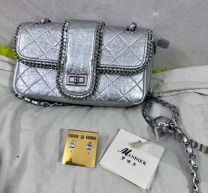 Silver Chain Detail Shoulder Bag