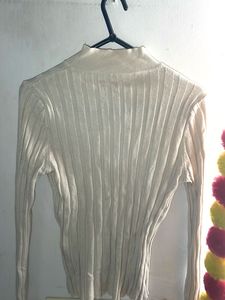 Ribbed Mock High Neck Top