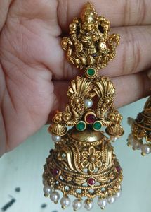 Gold Jhumka Earrings