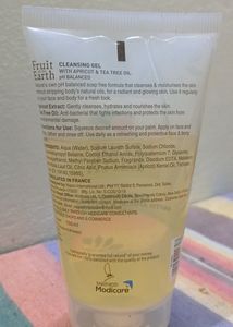 Fruit Of The Earth Cleansing Gel/facewash - With apricot &amp; Tea Tree Oil ,pH Balanced. Good for Oily &amp; Combination Skin Types.(150 ml)