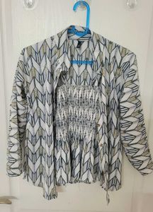 Cute Patterned Tank Top With Jacket