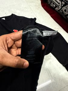 AMI Paris Black Crewneck Sweatshirt