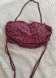 DECREE LeopardPrint Ruched Halter CropTop🐾