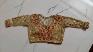 Gold & Red Embroidered Blouse