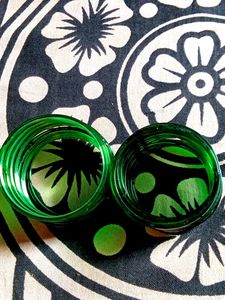 Green Glass Bangles Set 2 Dozen