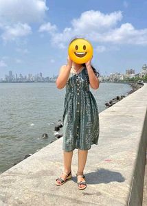 Boho Chic Dress with White Tie Top