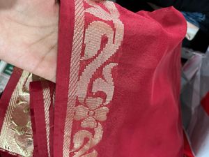 Red Saree with Paisley Border