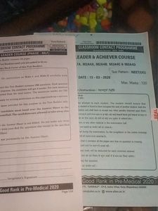 Allen Practice Papers with answer key