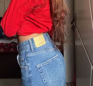 bershka wide legs denim