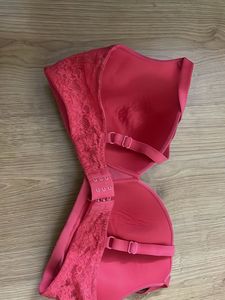 Pink Lace Trim Bra