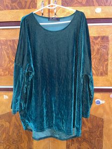 Emerald Green Velvet Long Sleeve Top