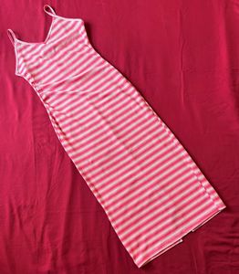 Outryt Striped Midi Bodycon Dress
