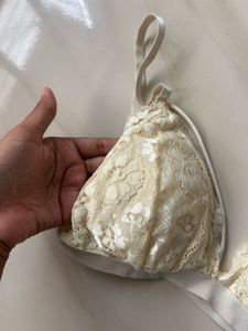 Off White Lacey Bra