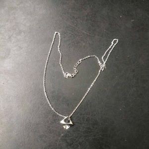 Pure Silver Rhodium Chain pendant Necklace