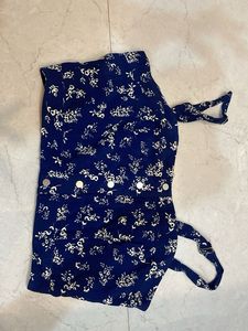 A Single Strap Navy Blue Crop Top
