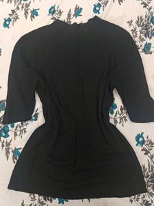 Black Ribbed Knit Top