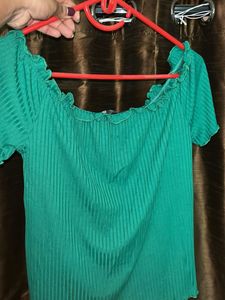 Cute Green Ruffle Top