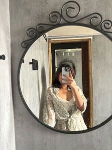 Off-White Dress & Tie-Waist Jacket Combo