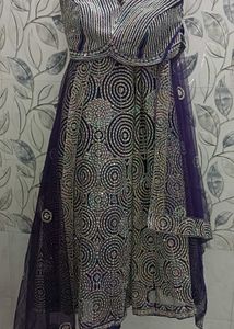 Women Crop Top Skirt, Elegant Purple