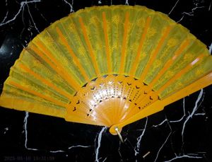 Vintage Yellow Hand Fan