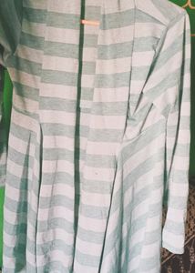 Green And White Jacket Cotton.Long