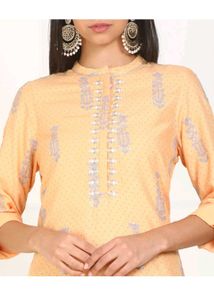 Peach Embroidered Kurta