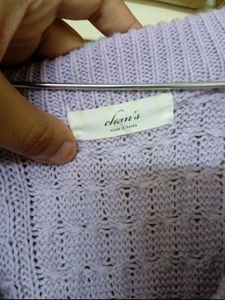 Korean Lavender Cropped Sweater