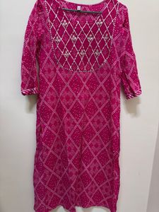 Pink Printed Kurta set