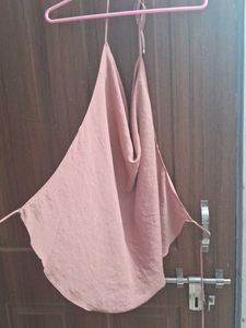 Cowl Neck Tie Up Wrap Top