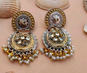 German Silver Premium Quality Dual Tone Earring