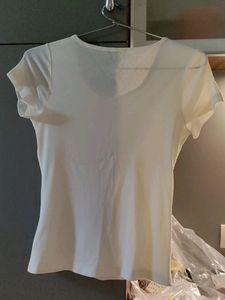 White Sequin Top With Sheer Fabric