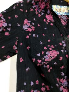 Black with Flowers Shirt