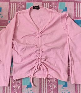 Pink H&M Drawstring Top🩷✨