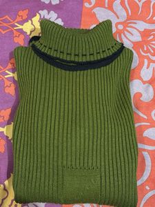 Olive Green Turtleneck Sweater