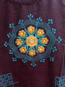 Ethnic Brown Straight Kurta With 3/4th Hand