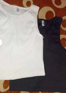 Combo  Of Black And White Crop Tops