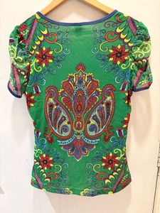Beautiful Boho Floral Print EmbellishmedTop