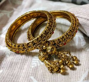 Elegant Bangles with Bell Charms