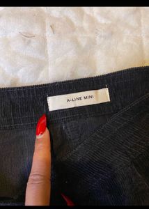 Black Mini Denim Skirt