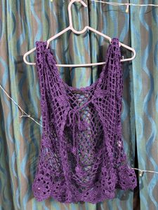 deep purple crochet overlay top 💜