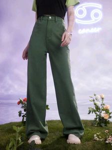 Olive Green Wide Leg Jeans