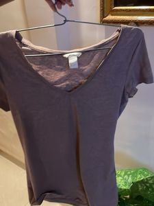 Casual Brown V-Neck T-Shirt